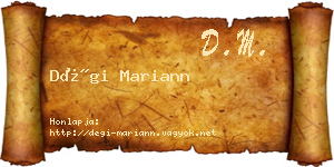 Dégi Mariann névjegykártya